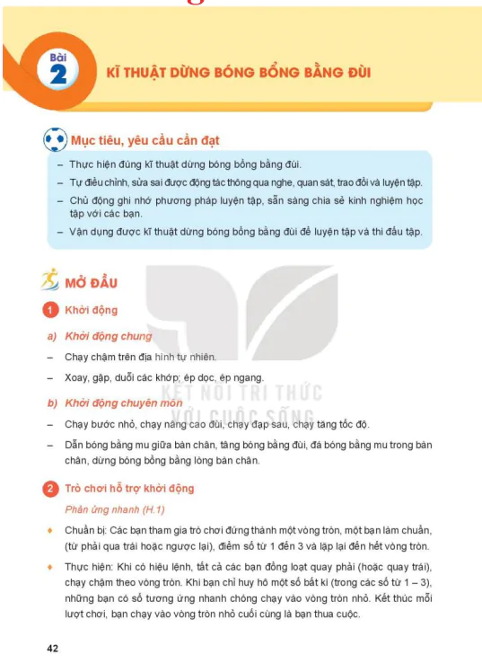 Bài 2: Kĩ thuật dừng bóng bổng bằng đùi