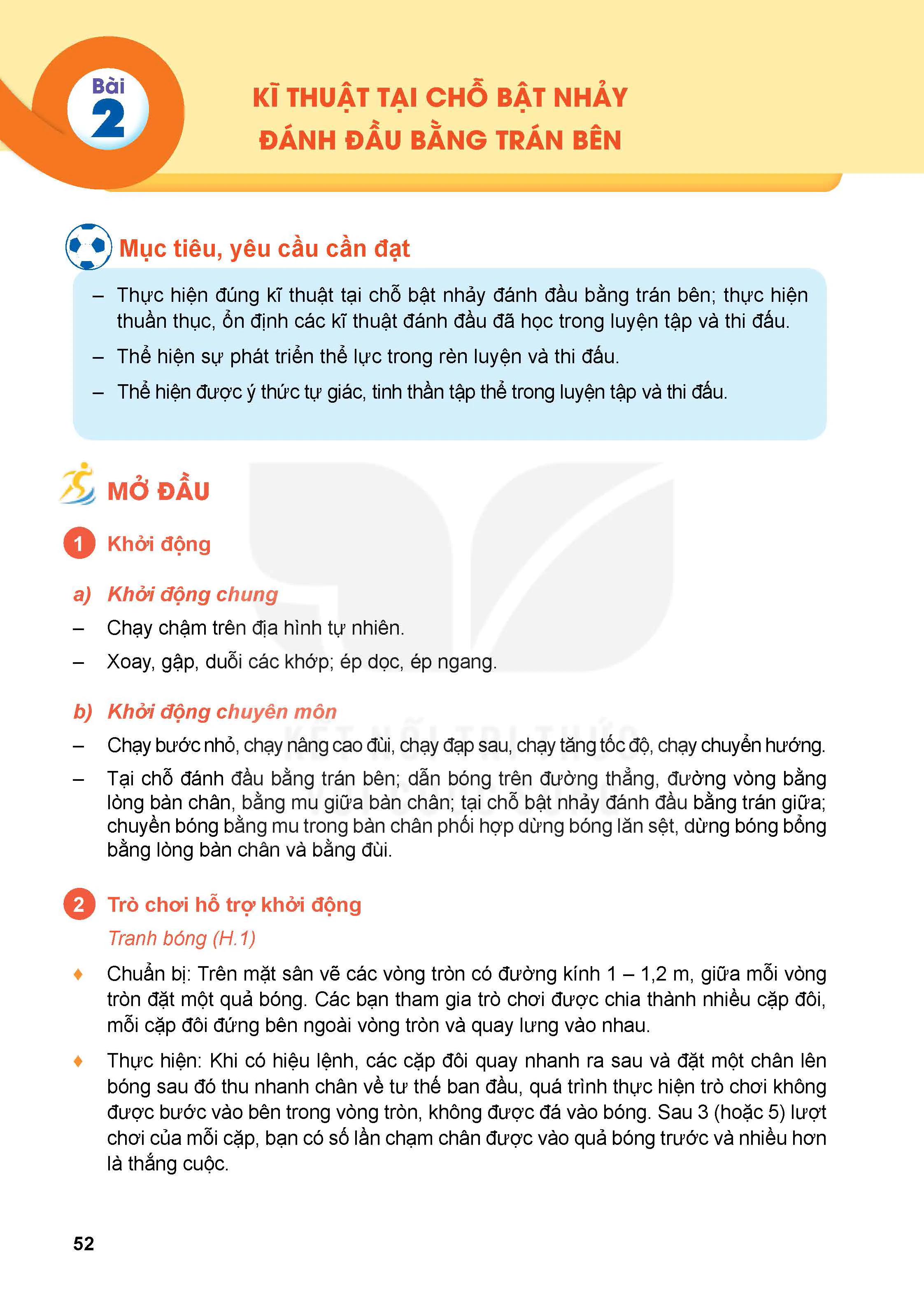 Bài 2: Kĩ thuật tại chỗ bật nhảy đánh đầu bằng trán bên