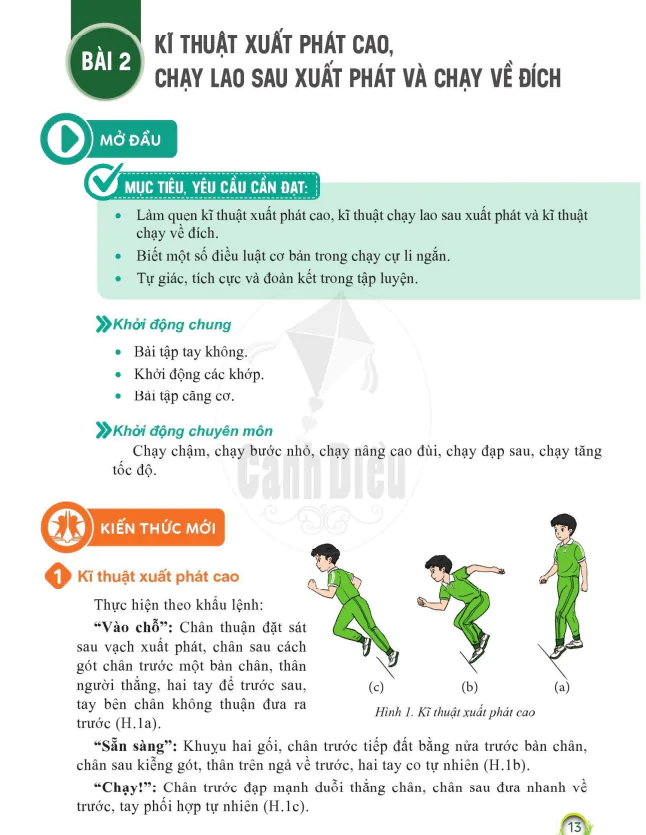 BÀI 2. KĨ THUẬT XUẤT PHÁT CAO, CHẠY LAO SAU XUẤT PHÁT VÀ CHẠY VỀ ĐÍCH