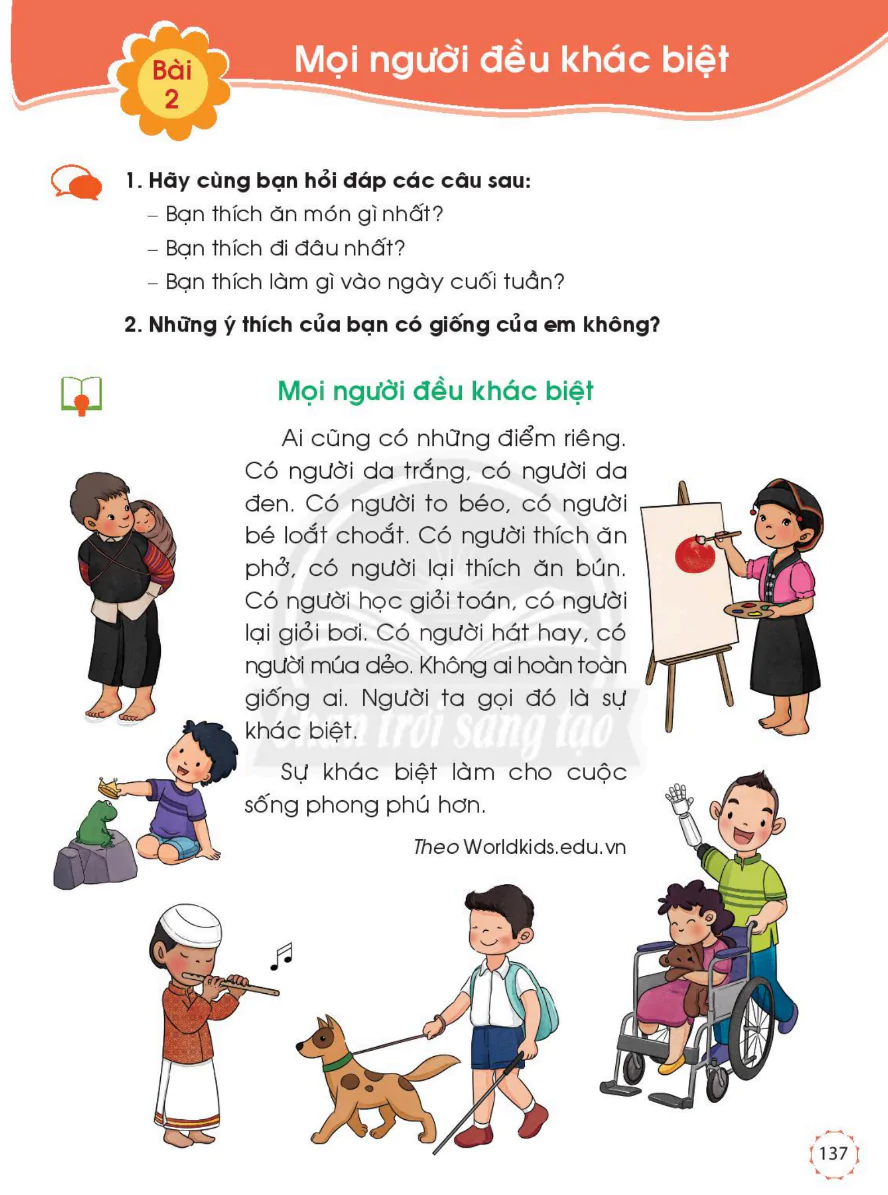 Bài 2: Mọi Người Đều Khác Biệt