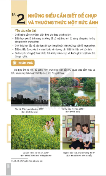 Bài 2: Những điều cần biết để chụp và thưởng thức một bức ảnh