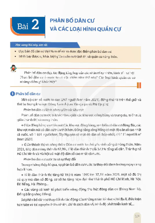 Bài 2: Phân bố dân cư và các loại hình quần cư