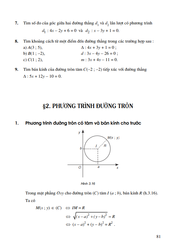 Bài 2: Phương trình đường tròn