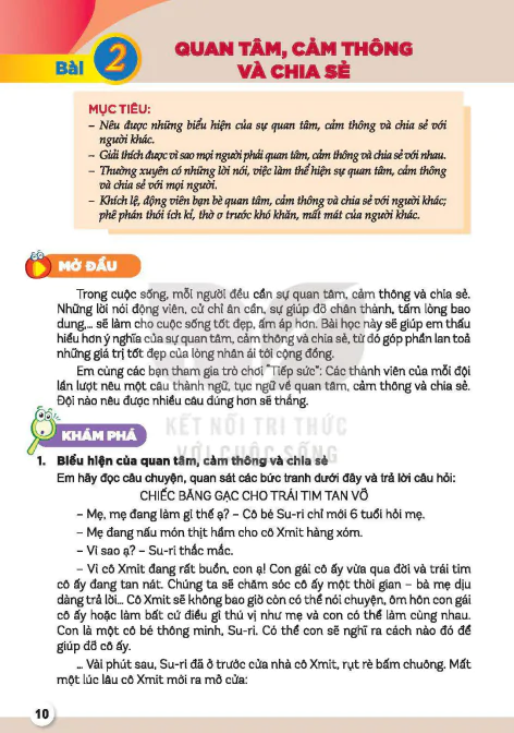 Bài 2: Quan tâm, cảm thông và chia sẻ