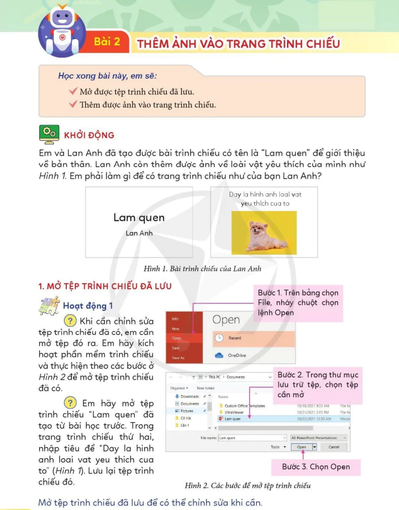 Bài 2: Thêm Ảnh Vào Trang Trình Chiếu