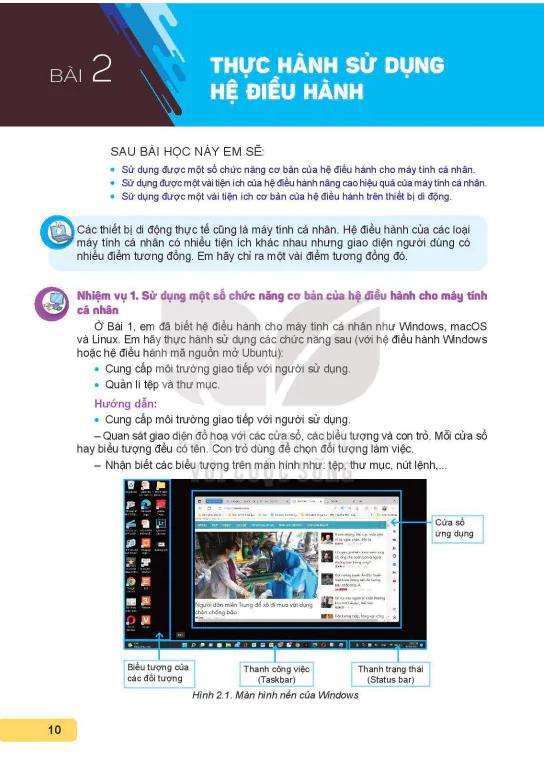 Bài 2: Thực hàn sử dụng hệ điều hành