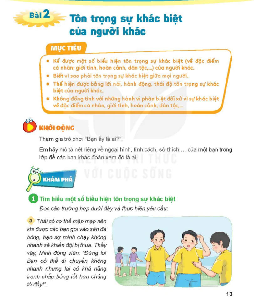 Bài 2: Tôn Trọng Sự Khác Biệt Của Người Khác