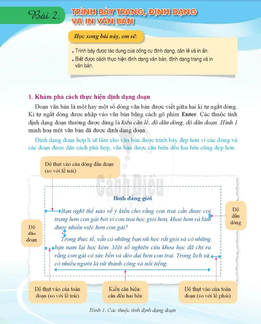Bài 2. Trình bày trang, định dạng và in văn bản