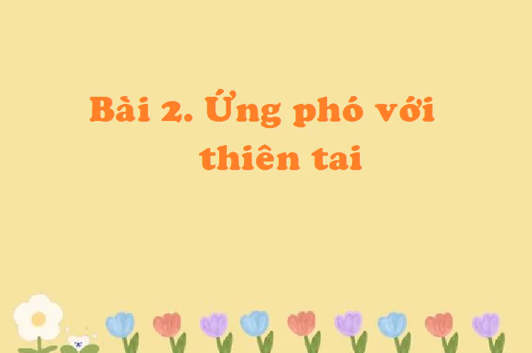Bài 2: Ứng phó với thiên tai