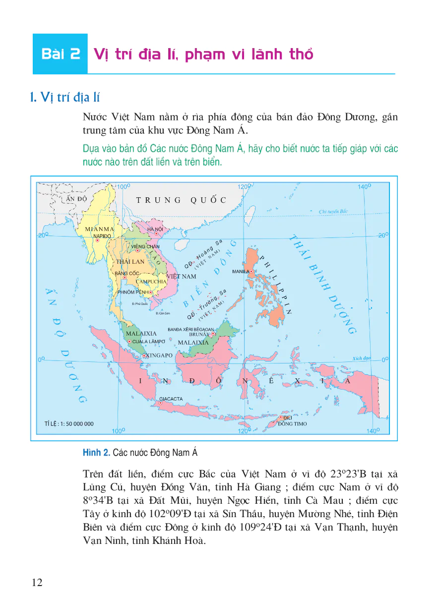 Bài 2: Vị Trí Địa Lý, Phạm Vi Lãnh Thổ