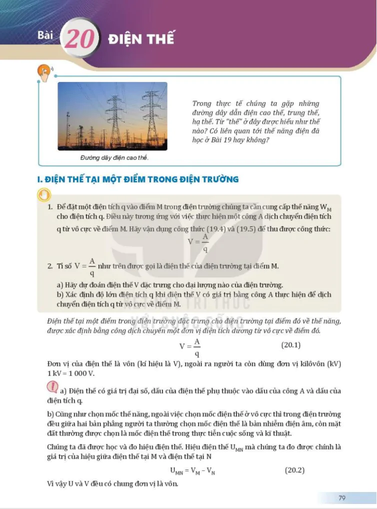Bài 20: Điện thế