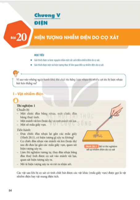 Bài 20 : Hiện tượng nhiễm điện do cọ xát