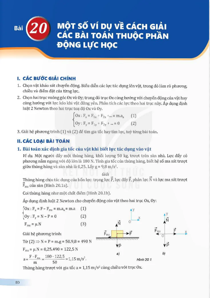 Bài 20: Một số ví dụ về cách giải các bài toán thuộc phần động lực học