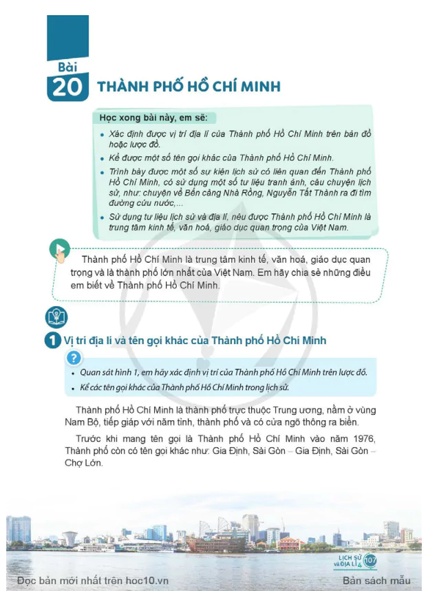 BÀI 20: THÀNH PHỐ HỒ CHÍ MINH