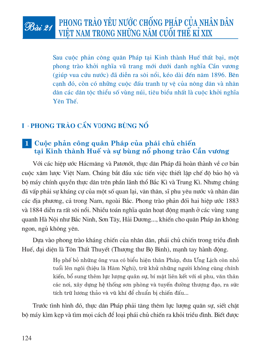 Bài 21: Phong Trào Yêu Nước Chống Pháp Của Nhân Dân Việt Nam Trong Những Năm Cuối Thế Kỉ XIX