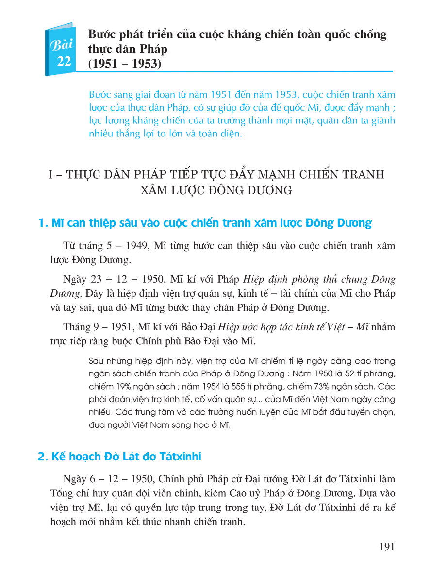 Bài 22: Bước Phát Triển Của Cuộc Kháng Chiến Toàn Quốc Chống Thực Dân Pháp (1951 - 1953)