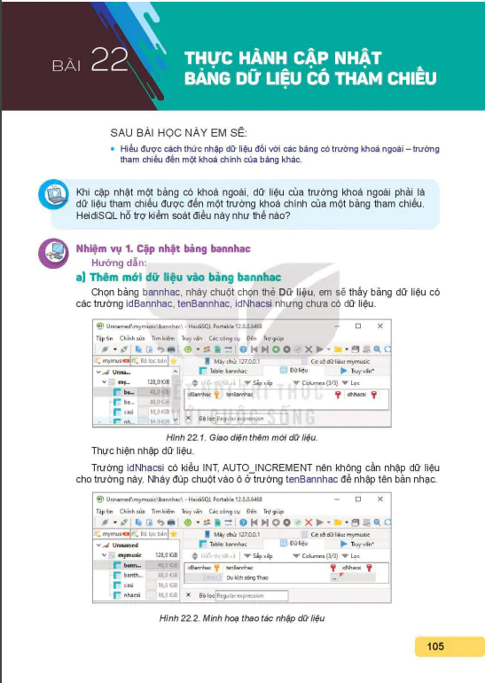 Bài 22: Cập nhật các bảng dữ liệu có tham chiếu