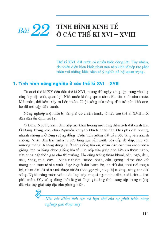 Bài 22: Tình hình kinh tế ở các thế kỉ XVI - XVIII