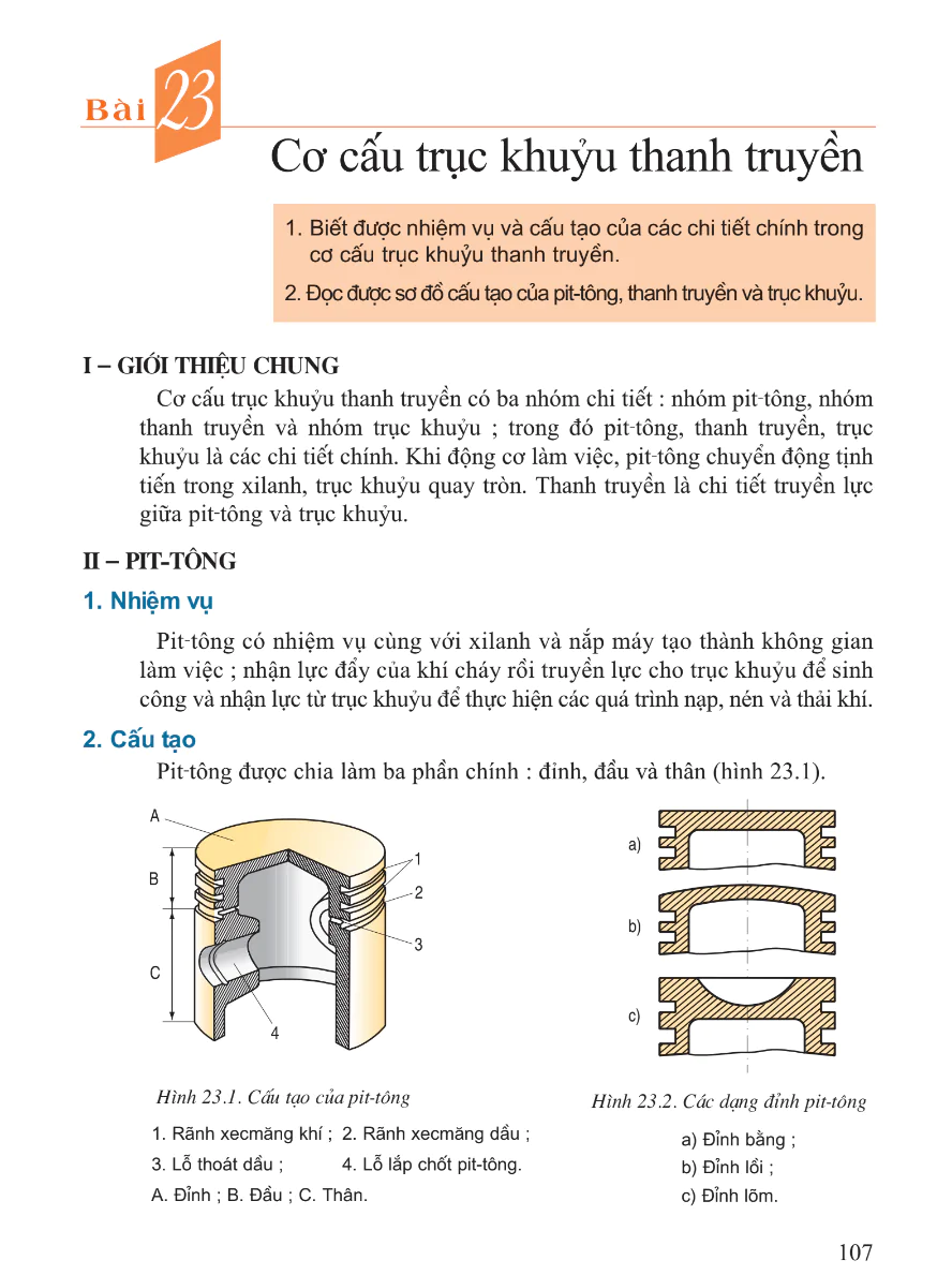 Bài 23: Cơ Cấu Trục Khuỷu Thanh Truyền