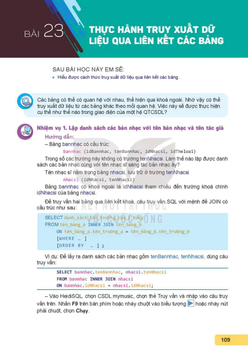 Bài 23: Thực hành truy xuất dữ liệu qua liên kết các bảng