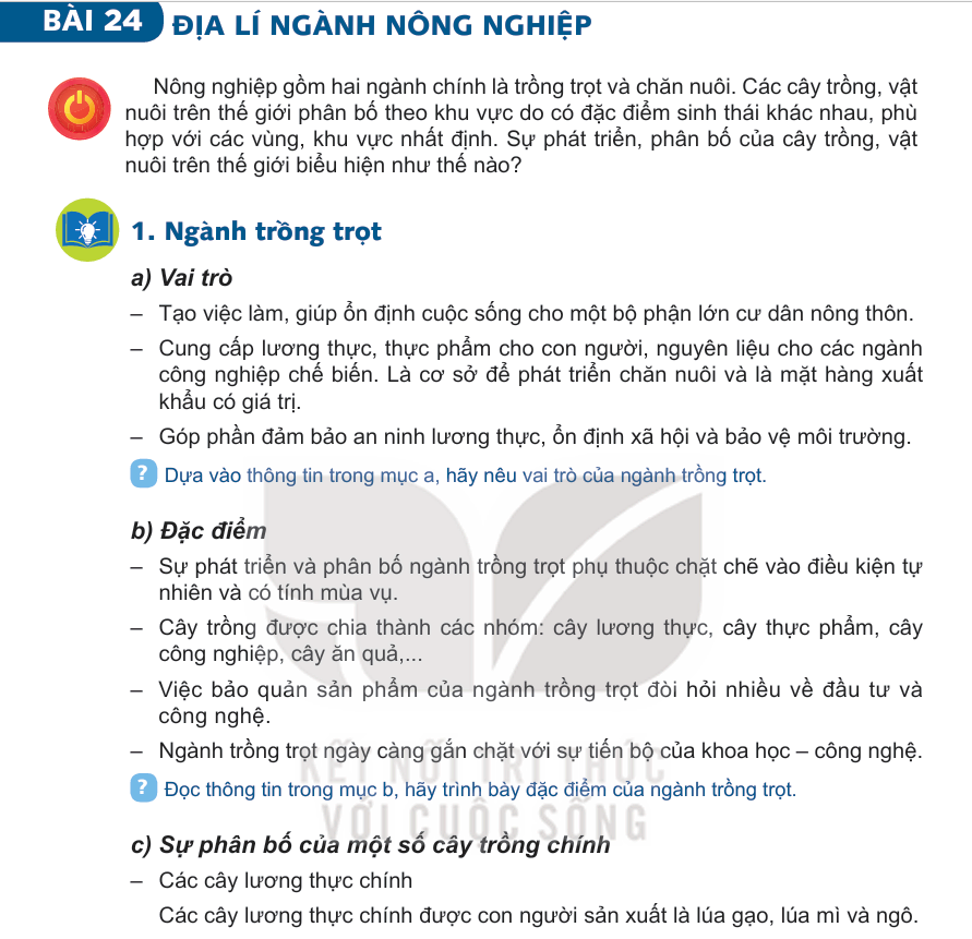 Bài 24: Địa Lí Ngành Nông Nghiệp
