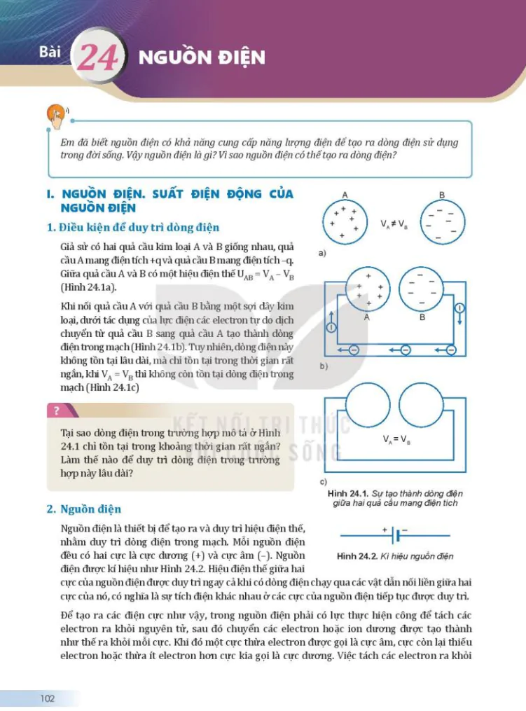Bài 24: Nguồn điện