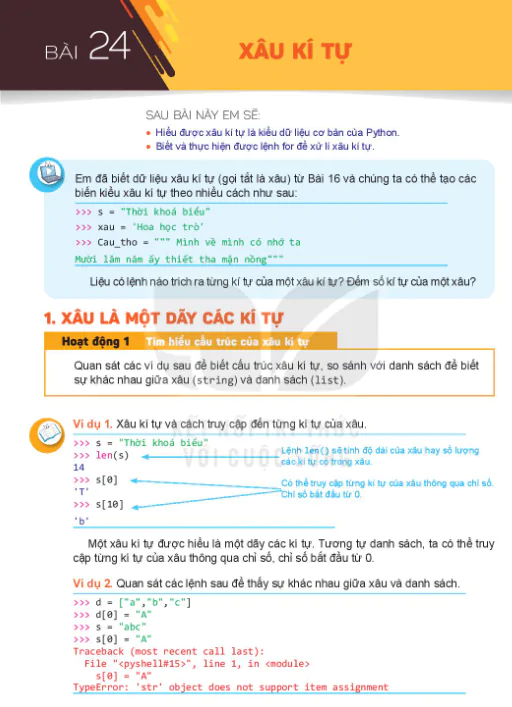 Bài 24: Xâu Kí Tự