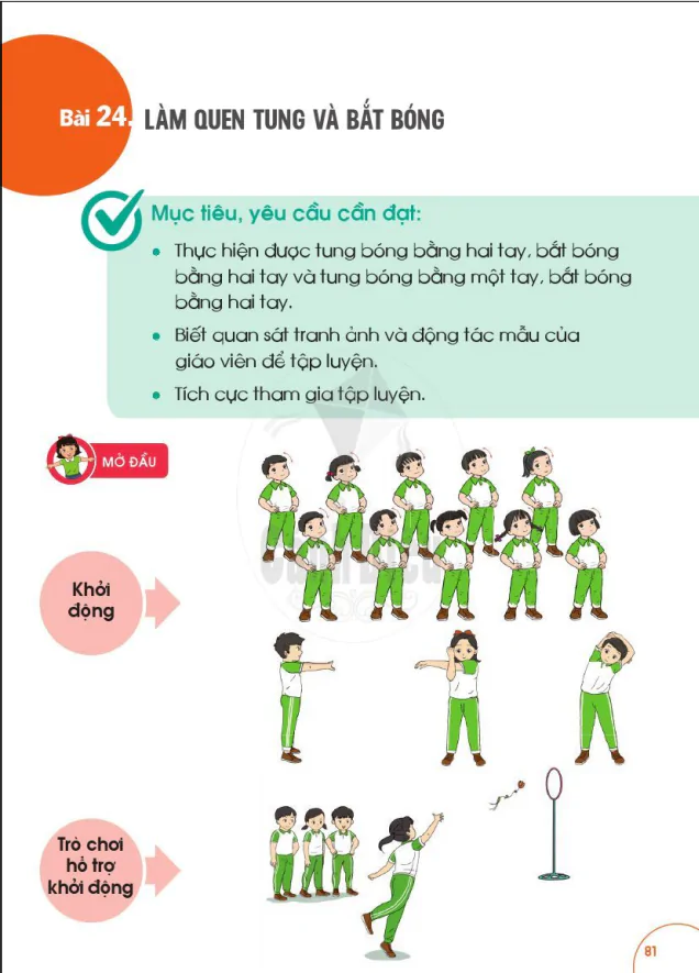 BÀI 24:LÀM QUEN TUNG VÀ BẮT BÓNG