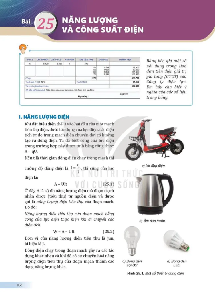 Bài 25: Năng lượng và công suất điện