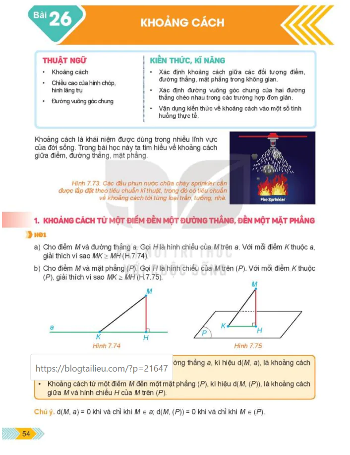 Bài 26: Khoảng cách