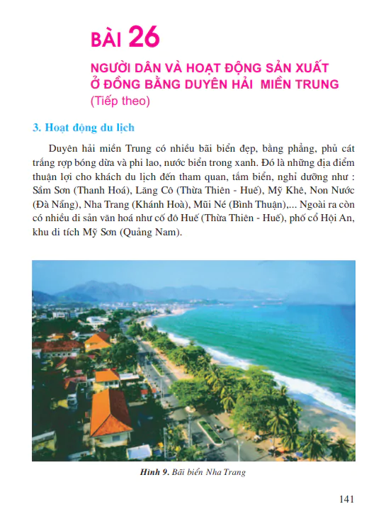 Bài 26: Người dân và hoạt động sản xuất ở đồng bằng duyên hải miền Trung (Tiếp theo)