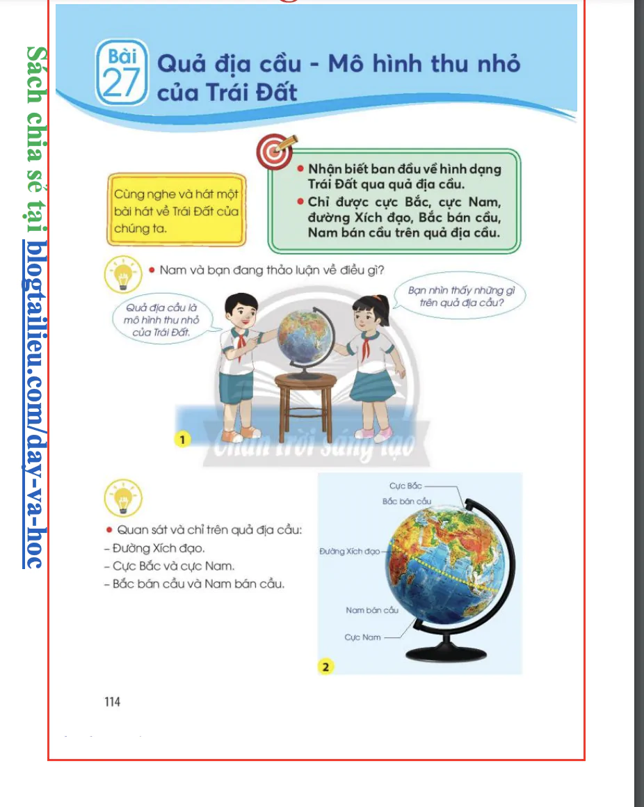 Bài 27: Quả địa cầu - Mô hình thu nhỏ của Trái đất