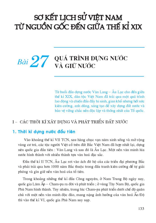 Bài 27: Quá trình dựng và giữ nước