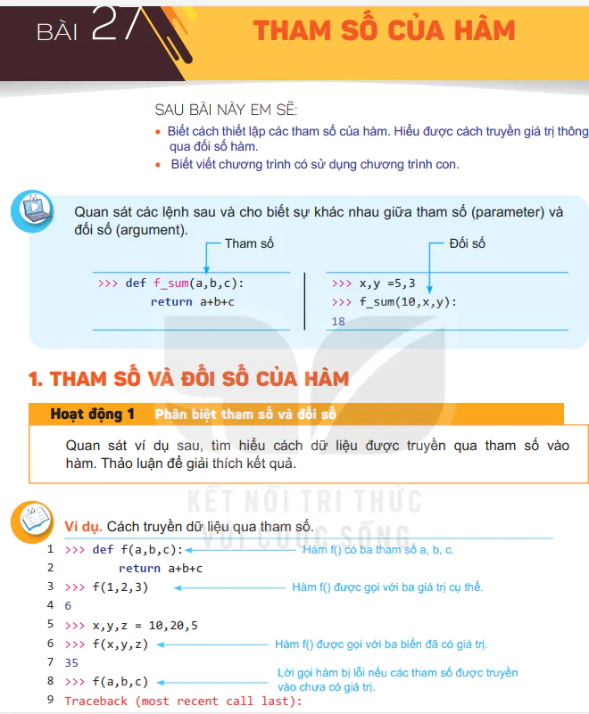 Bài 27: Tham Số Của Hàm