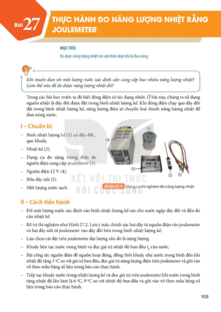 Bài 27 : Thực hành đo năng lượng nhiệt bằng Joulemeter