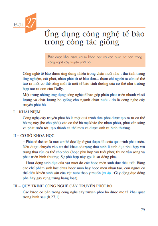 Bài 27: Ứng dụng công nghệ tế bào trong công tác giống