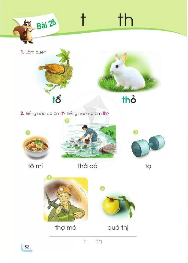 Bài 28: Chữ t, th