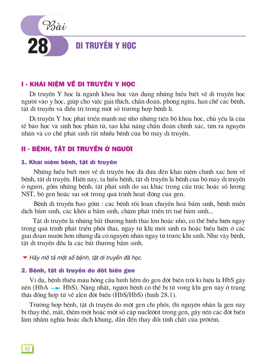 Bài 28: Di Truyền Y Học