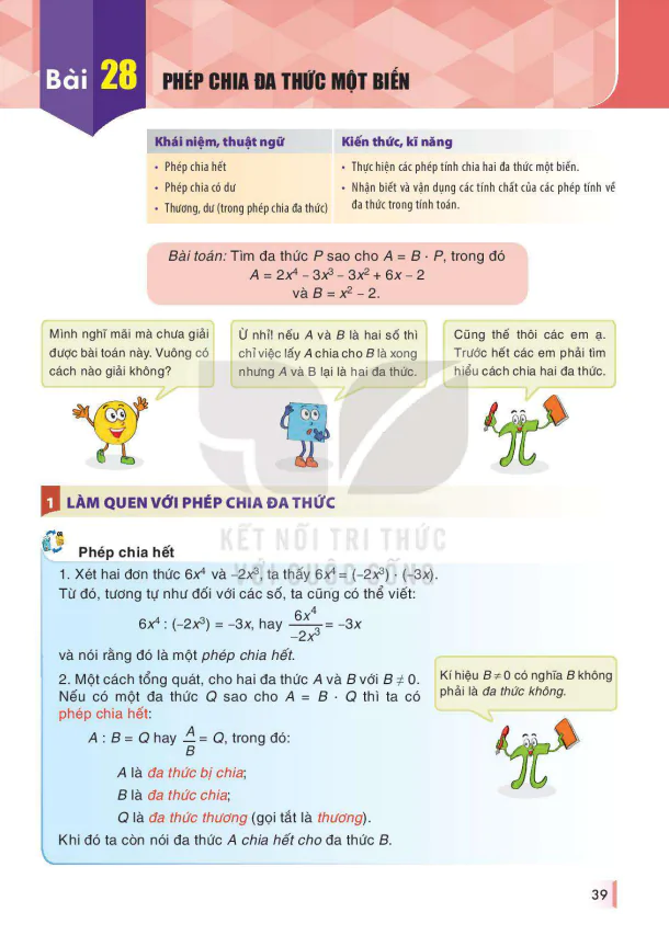 Bài 28: PHÉP CHIA ĐA THỨC MỘT BIẾN