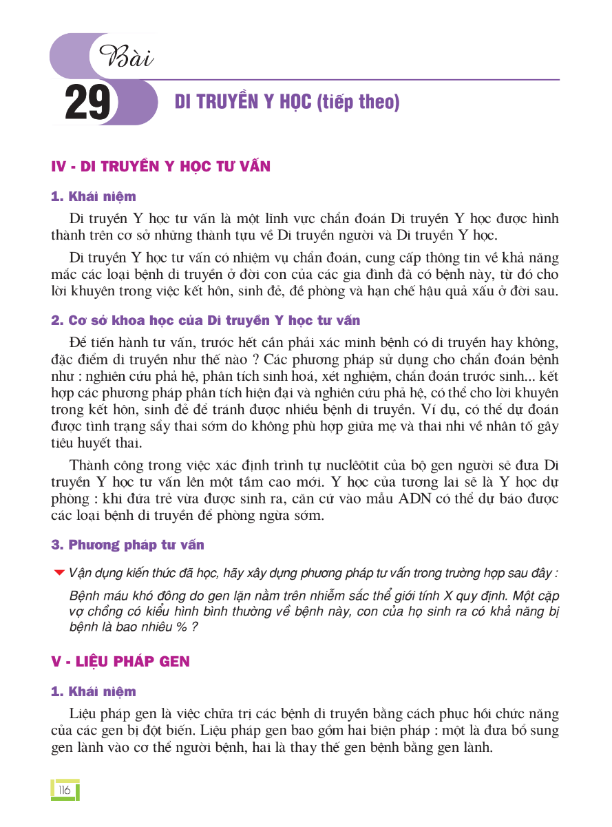 Bài 29: Di Truyền Y Học (Tiếp theo)