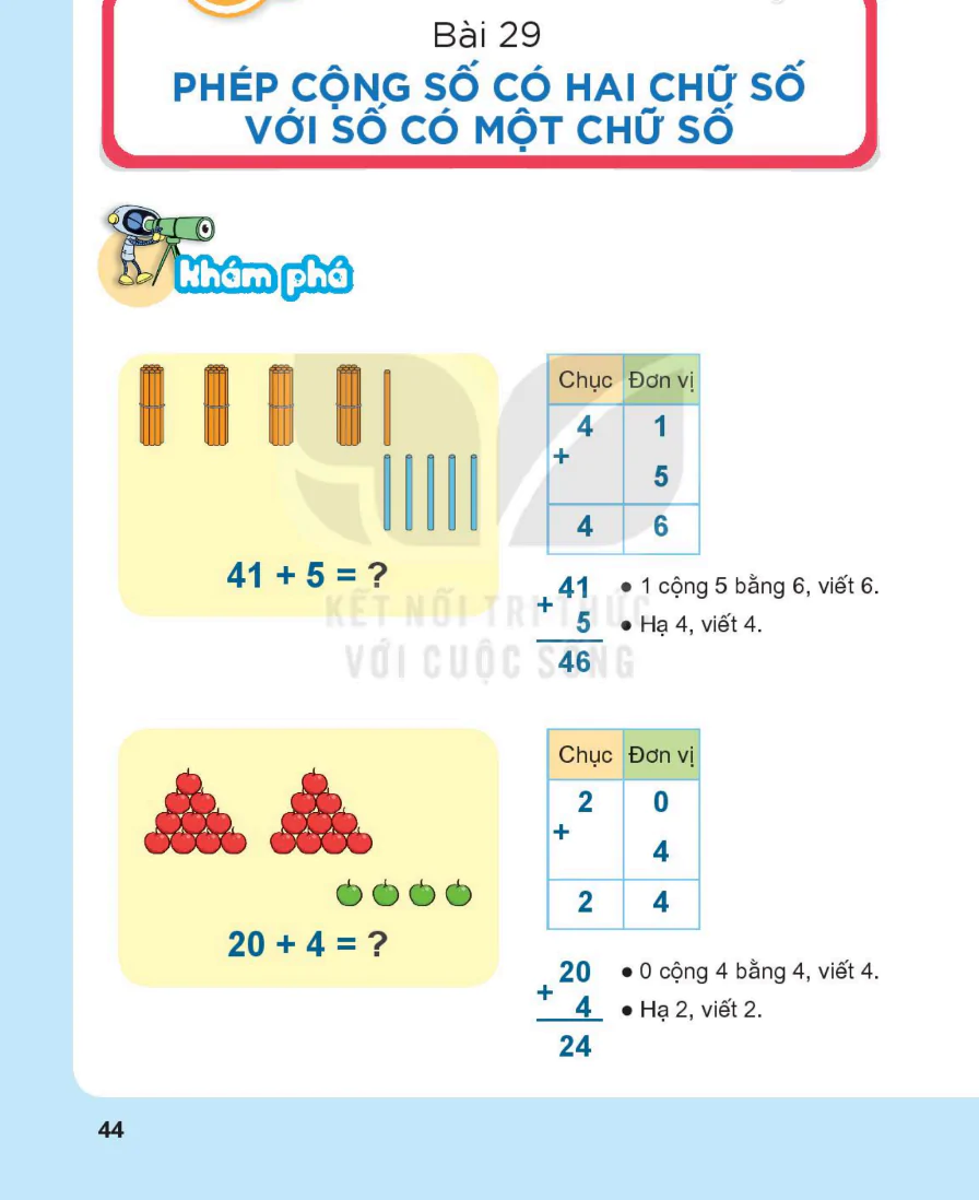 Bài 29: Phép Cộng Số Có Hai Chữ Số Với Số Có Một Chữ Số