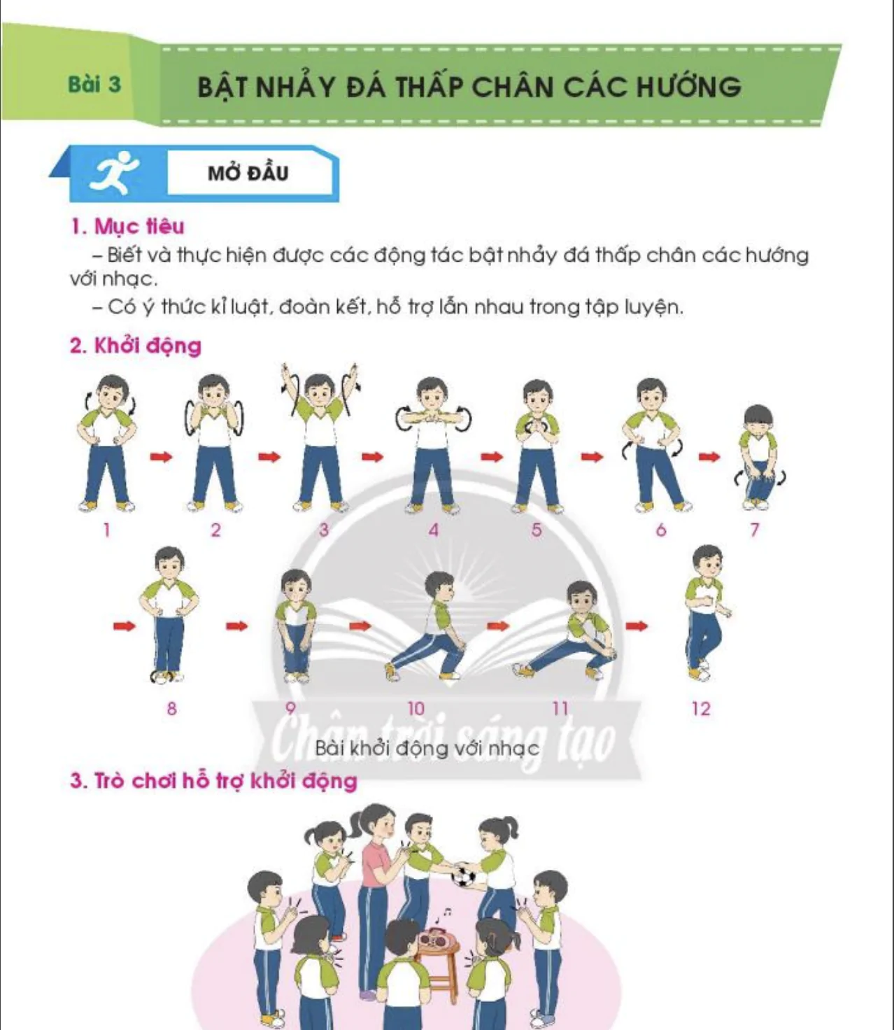 Bài 3: Bật nhảy đá thấp chân các hướng