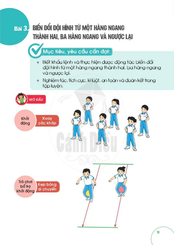 BÀI 3: BIẾN ĐỔI ĐỘI HÌNH TỪ MỘT HÀNG NGANG THÀNH HAI, BA HÀNG NGANG VÀ NGƯỢC LẠI