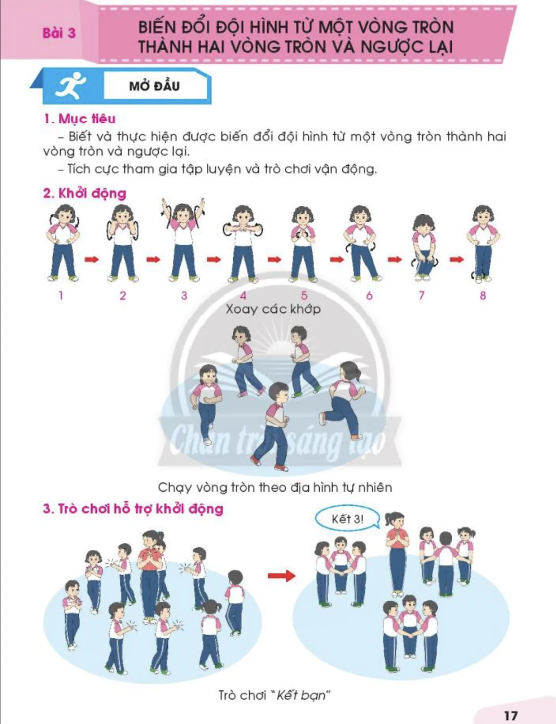 Bài 3: Biến đổi đội hình từ một vòng tròn thành hai vòng tròn và ngược lại