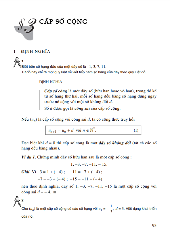 Bài 3: Cấp số cộng