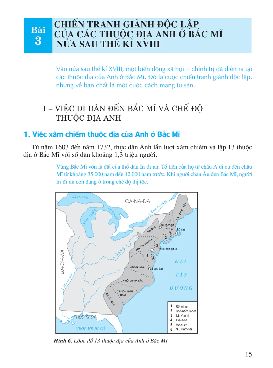 Bài 3: Chiến Tranh Giành Độc Lập Của Các Thuộc Địa Anh Ở Bắc Mĩ Nửa Sau Thế Kỉ XVIII