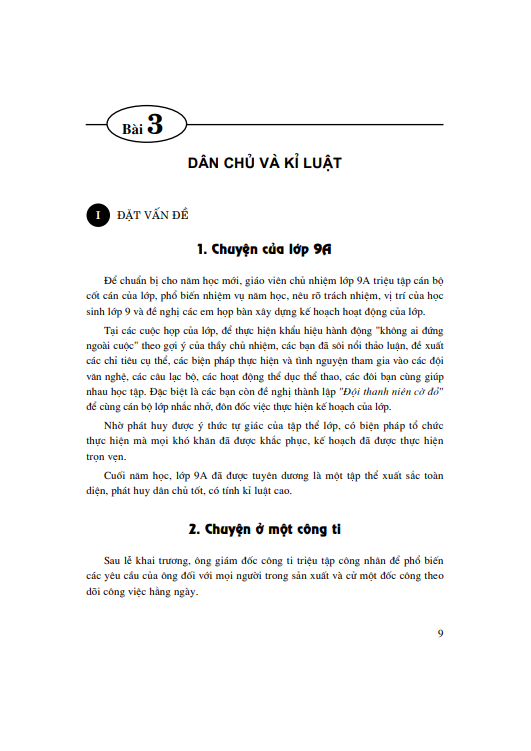 Bài 3: Dân chủ và kỉ luật