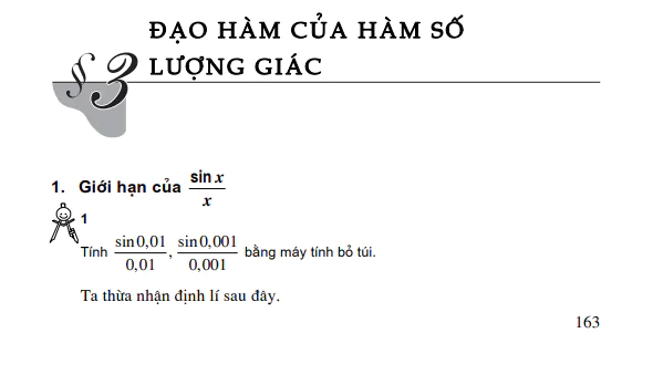 Bài 3: Đạo hàm của hàm số lượng giác