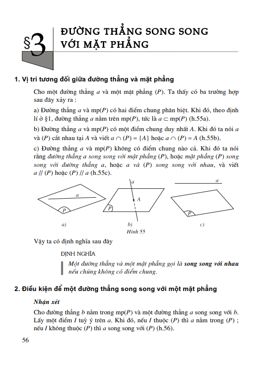 Bài 3: Đường thẳng song song với mặt phẳng