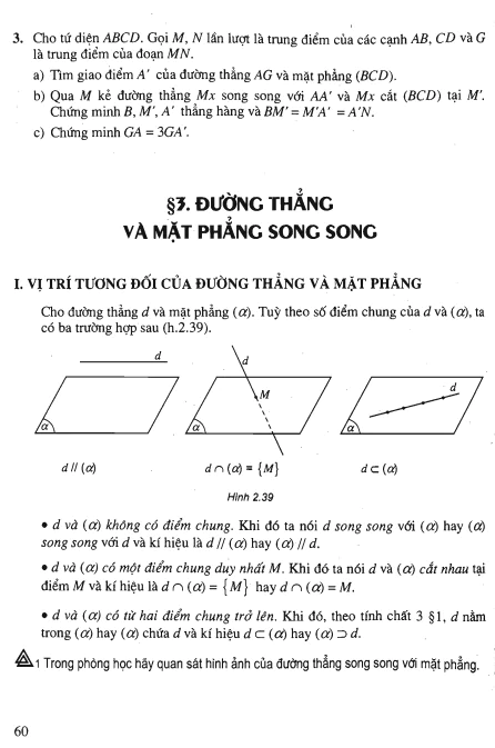 Bài 3: Đường thẳng và mặt phẳng song song